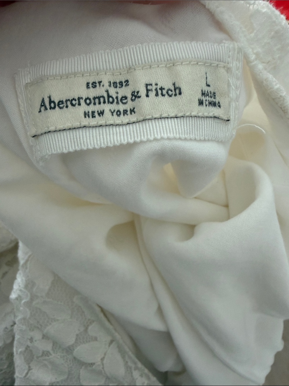 Abercrombie & Fitch White Cream Lace Mini Cross open back dress large - Picture 2 of 2